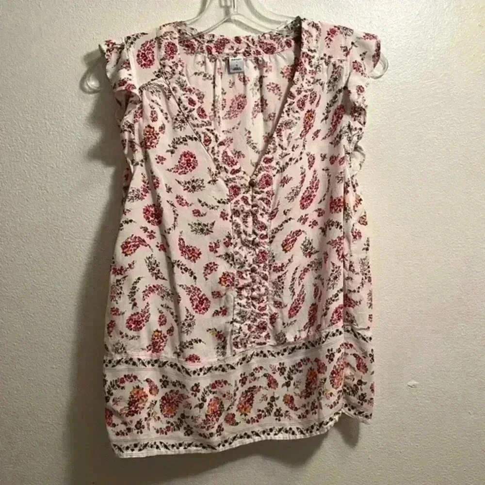 OLD NAVY White floral top |‎ size small
